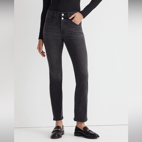 NWT Madewell Kick Out Crop Jeans in Beckley Wash - Size 25 - Black - Picture 2 of 10